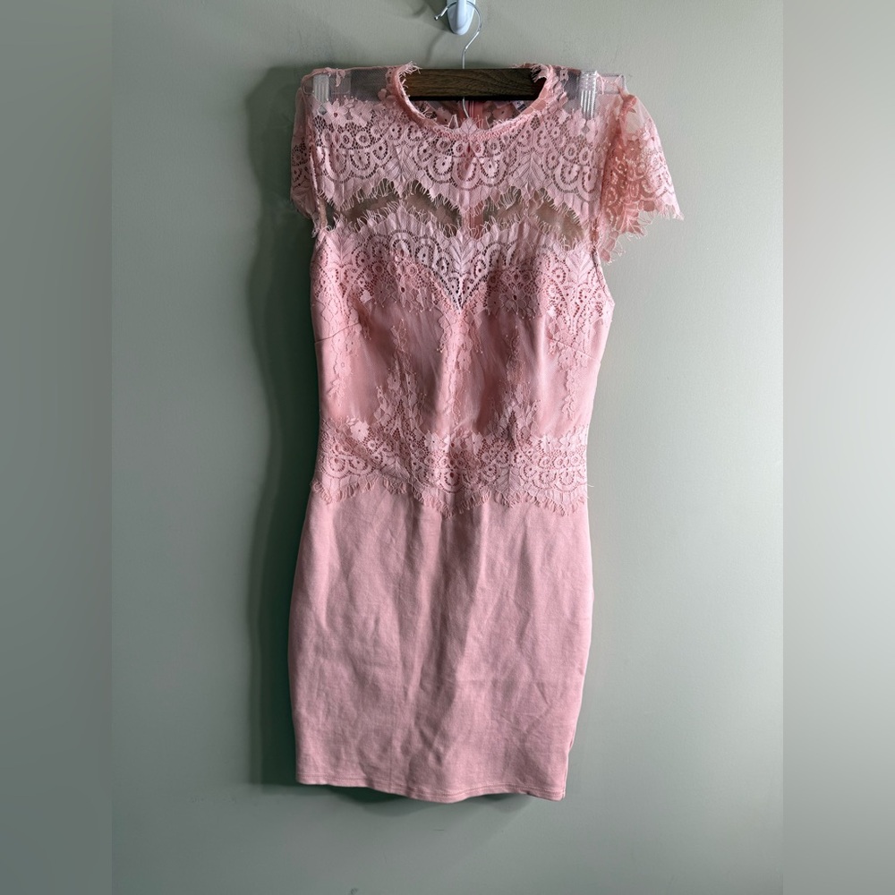 Vintage a.peach  Pink Lace Dress size small